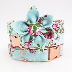 Flower Collar & Lead in Blue Set-0