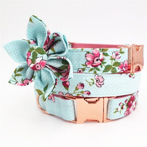 Flower Collar & Lead in Blue Set-2