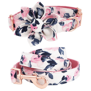 Flower Collar & Lead in Pink Set-2