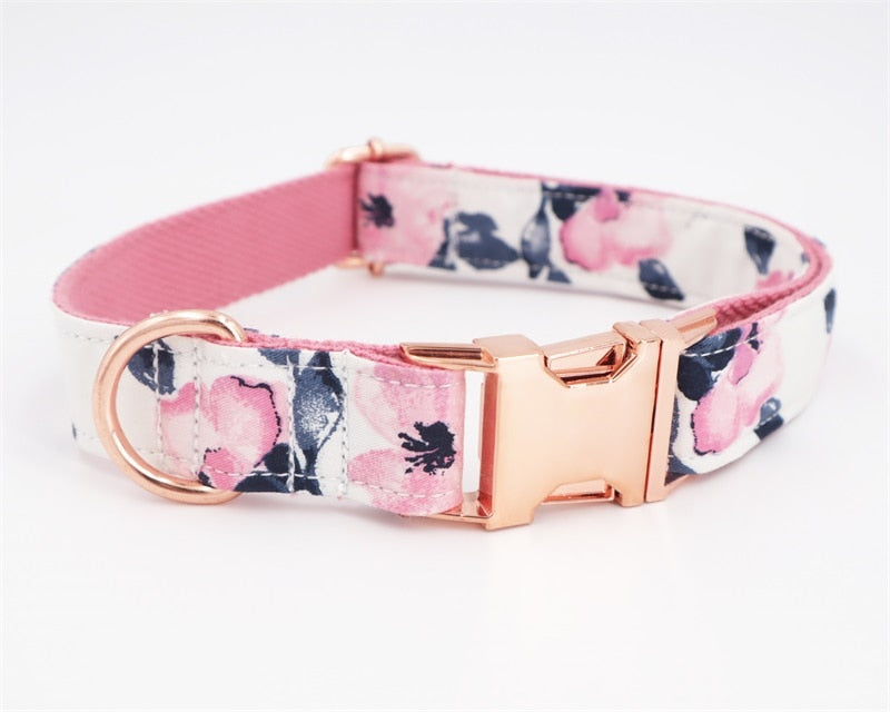 Flower Collar & Lead in Pink Set-3