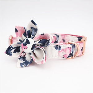 Flower Collar & Lead in Pink Set-5