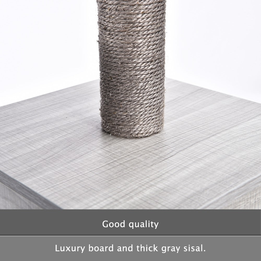 Grey Wood Modern Cat Tree - 141cm-5