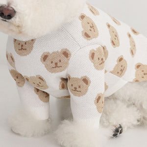 Pup Print Cotton Dog Sweater-1