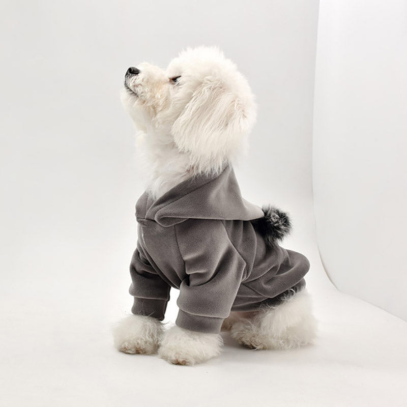 Thick Cotton Pom Pom Pet Hoodie-3