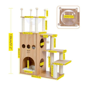 The Castle Deluxe Cat Tower Condo With Large Space Capsule Nest-8