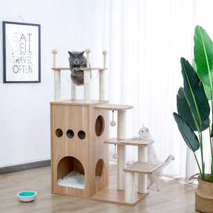 The Castle Deluxe Cat Tower Condo With Large Space Capsule Nest-3