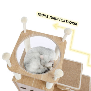 The Castle Deluxe Cat Tower Condo With Large Space Capsule Nest-4