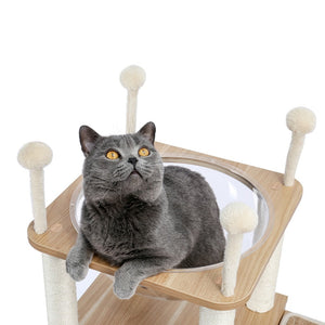 The Castle Deluxe Cat Tower Condo With Large Space Capsule Nest-7