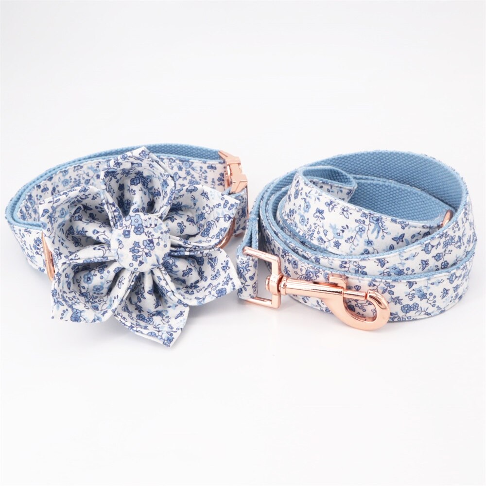 Blue Wonderland Flower Collar & Lead Set-0