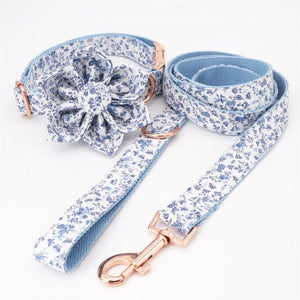 Blue Wonderland Flower Collar & Lead Set-3