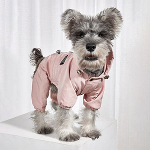 The Waterproof Reflective Dog Raincoat - Dusty Pink-1