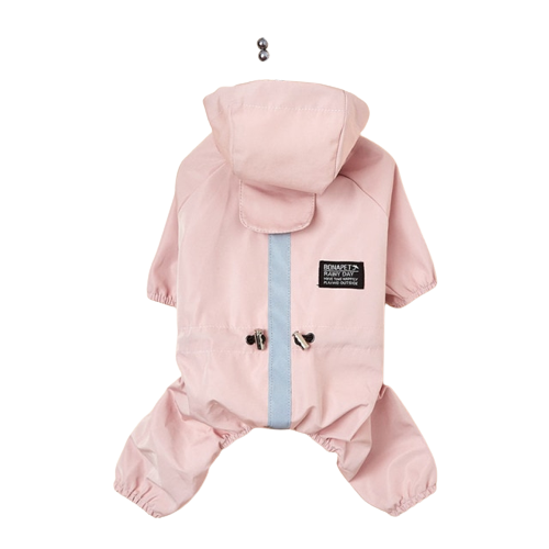 The Waterproof Reflective Dog Raincoat - Dusty Pink-0