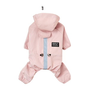 The Waterproof Reflective Dog Raincoat - Dusty Pink-0