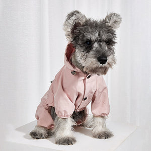 The Waterproof Reflective Dog Raincoat - Dusty Pink-5