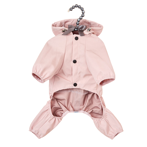 The Waterproof Reflective Dog Raincoat - Dusty Pink-2