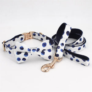 Polka Dot Bow Collar & Lead Set-0