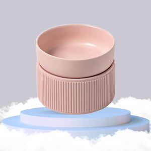 Pre Order - HOPD Ribbed Elevated Ceramic Single Bowl in Pink-2